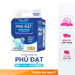 Tã bỉm dán Phú Đạt có hai vách chống tràn siêu thấm hút Size 40-80kg