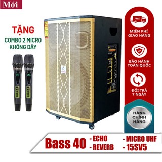 Loa kéo karaoke 4 tấc sao việt audio pro 15sv5 bass 40 loa 4 tấc 40cm công suất 1300w kèm 2 micro