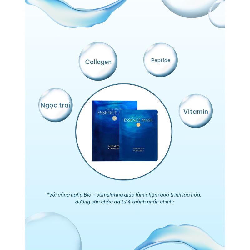 MẶT NẠ TINH CHẤT MIKIMOTO Dưỡng da, giúp da sáng, giảm lão hoá, HỘP 6 MIẾNG