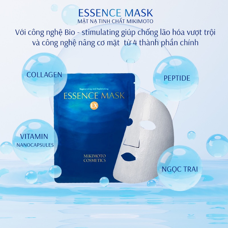 MẶT NẠ TINH CHẤT MIKIMOTO Dưỡng da, giúp da sáng, giảm lão hoá, HỘP 6 MIẾNG