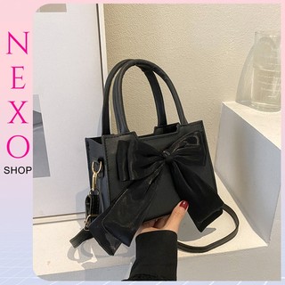 Túi xách nữ mini hot trend đeo chéo  đi chơi Nexo Shop quai xách cầm tay đính nơ sang chảnh