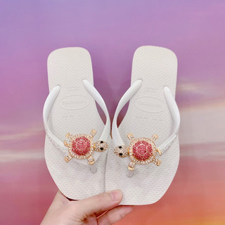 Dép kẹp nữ havaianas slim đế vuông mix rùa hồng