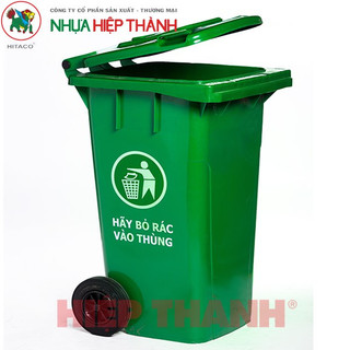 THÙNG RÁC NẮP HỞ CÔNG CỘNG NHỰA HIỆP THÀNH 240 LÍT -CÓ BÁNH XE ms:482HO