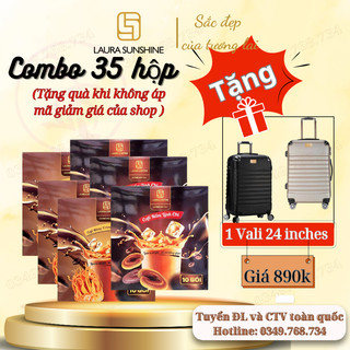 Combo 35 cà phê hòa tan nhật kim anh laura coffee - hộp 10 gói