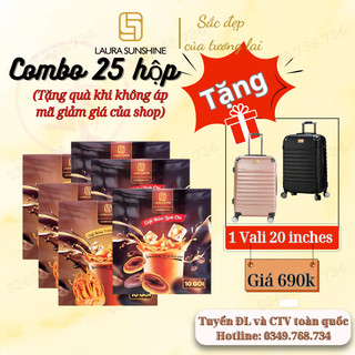 Combo 25 cà phê hòa tan nhật kim anh laura coffee - hộp 10 gói