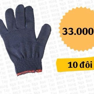 Găng tay lao động poly đen 50g siêu bền chắc khó rách giá rẻ