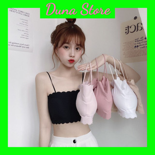 Áo bra đúc su tăm viền sóng quây ngang 2 dây có mút ngực
