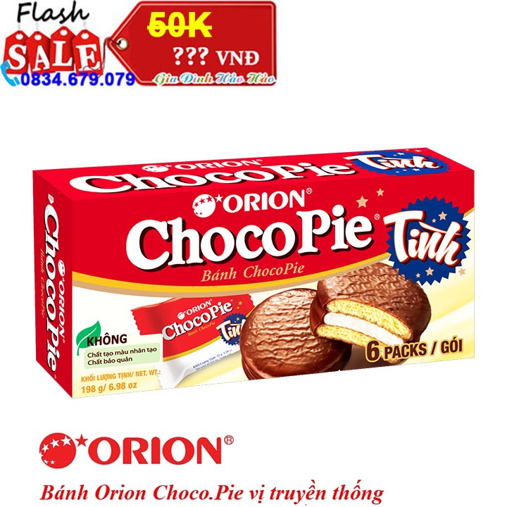 Hộp 6 gói bánh Orion ChocoPie Tình vị truyền thống - 217.8g