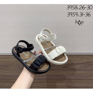 Sandal dép quai hậu bé gái,quai chéo đính đá siêu êm chân