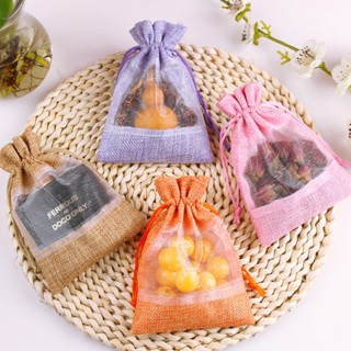 🏵️🏵️Túi vải dây rút có mặt lưới làm túi thơm, đựng hạt cà phê, đựng trang sức, nhỏ nhiều màu Túi đựng gia vị trên xe hơi