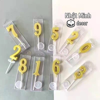 Nến số nhũ sinh nhật, đèn cầy số trang trí bánh kem