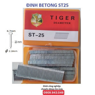 Đinh bắn bê tông st25-st32-st38-st45-st50-st64, hộp 646 cây
