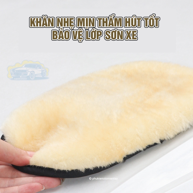 Khăn Lau Ô Tô  Bao Tay Đa Năng Bằng Nhung, Mềm Mịn Thấm Hút Tốt 3