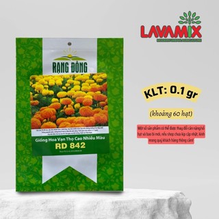 Hạt giống Hoa Vạn Thọ Cao Nhiều Màu Rd 842 (0,1g~60 hạt) hiệu Rạng Đông giống hoa đẹp | Green House