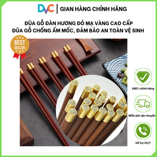 Đũa Gỗ Jinfu Và Đàn Hương Đỏ Cao Cấp, Đũa Gỗ Cánh Gà Mạ Vàng Chất Lượng Cao, Không Ẩm Mốc, An Toàn, Khi Dùng