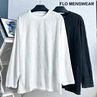 Áo thun tay dài Flo MenSwear unisex sọc xoắn form áo suông