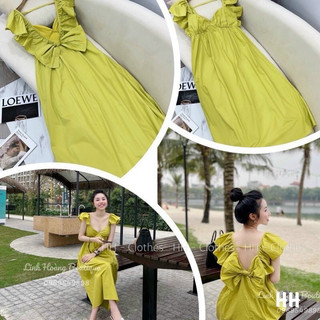 XÃ SHOP - ĐẦM MAXI XANH BƠ 2LỚP SZ SM VỪA NEW TAG (shop bán 270)