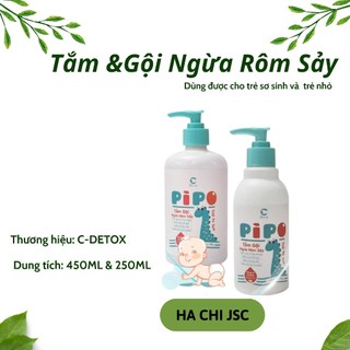 Sữa tắm & gội ngừa rôm sảy c-detox pipo top to toe chai 450ml