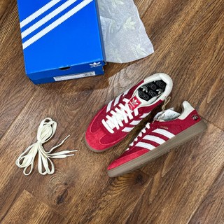 [Thuyhien.sneaker] Adidas Samba Tal Giày Samba Đỏ Da Lộn Classic White