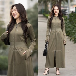 Choàng chống nắng Laroma 2 lớp cool air vải TRƠN UPF50+