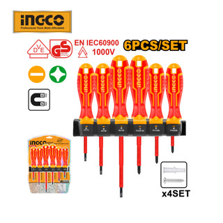 Ingco hkisd0608 bộ 6 tua vít cách điện