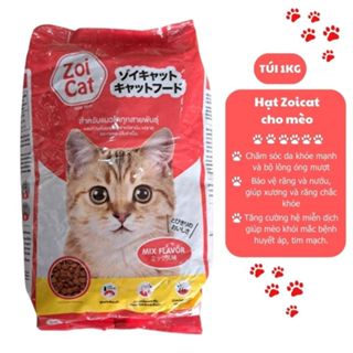 Cám mèo cám hạt cho mèo Zoi Cat mèo ăn mập mạp lông óng mượt ít rụng lông nhập khẩu Thái Lan túi 1kg
