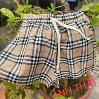Quần short nữ kẻ sọc bbr chất loại đẹp dày dặn thoáng mát t32bbr