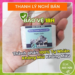 [KHÔNG MÙI - BẢO VỆ 18H] Đá Khoáng Khử Mùi Phèn Chua Ekoko Rocky Crystal Deodorant - Đá Lăn Nách Khử Mùi Tự Nhiên