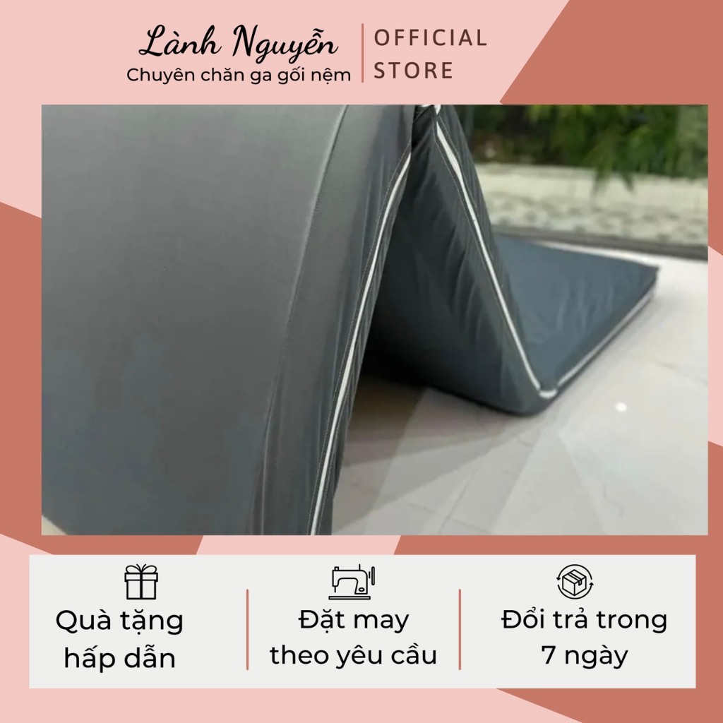 Vỏ bọc nệm gấp 3 tấm vải thun 2 mặt họa tiết đủ size - LanhNguyenShop