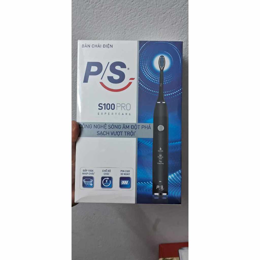 Bàn Chải Điện P/S S100 PRO - Công Nghệ Sóng Âm, Chải Sạch Mảng Bám Tới 10X