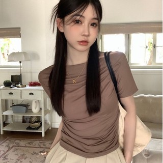 áo thun nữ tay ngắn lệch hở vai sl