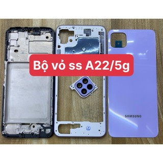 Bộ xương viền + vỏ+khay sim+kính camera+phím bấm sam sung A22 bản 5G-lên máy chuẩn đẹp