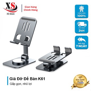 Giá Đỡ Điện Thoại Xoay 360 độ K61, Lót Chống Trượt, Hợp Kim Chắc Chắn, Nhỏ Gọn, Tiện Lợi - XS Store