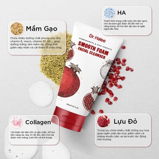 Sữa Rửa Mặt Bọt Mịn Lựu Đỏ Mầm Gạo Dr Halee Full size