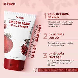 Sữa Rửa Mặt Bọt Mịn Lựu Đỏ Mầm Gạo Dr Halee Full size