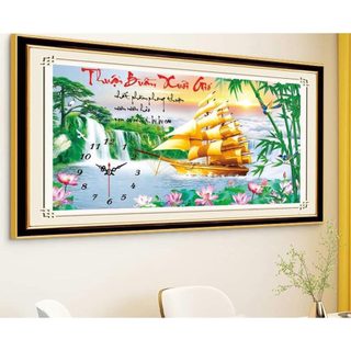 Tranh đính đá Thuận buồm xuôi gió ,kích thước: 90x50cm , tranh chưa đính đá