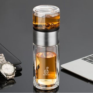 Bình giữ nhiệt thủy tinh có lưới lọc trà, cà phê cao cấp 400ml có quai xách tiện dụng - Bình nước thủy tinh có lưới lọc