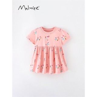 Áo hồng váy thun hoạ tiết công chúa cầu vồng cho bé MW9242 - TOPZKIDS