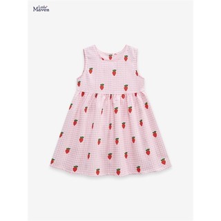 Váy sát nách hồng hoạ tiết dâu tây cho bé LMS1889 - TOPZKIDS