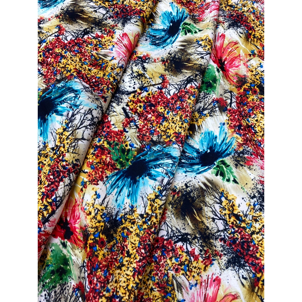 Vải lụa thun ngọc mai hoa đều MS5424