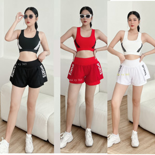 Quần áo tập gym, yoga, aerobic - nữ quần 2 lớp áo phối kẻ , chất mát co giãn 4 chiều tặng kèm mút  ( quần có túi )