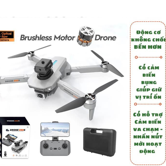 Flycam E88S Giá Rẻ - Động Cơ Không Chổi Than Siêu Bền - Cảm Biến Chống Va Chạm, Giữ Vị Trí Bay Cực Dễ | BigBuy360 - bigbuy360.vn