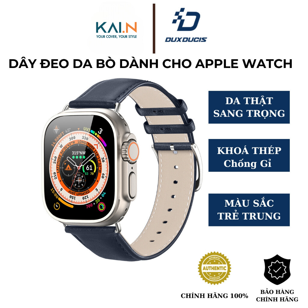 Dây da Kai.N Dành Cho Apple Watch Ultra 2 / 1, Apple Watch Series 10-1/SE, Dux Ducis YS Series