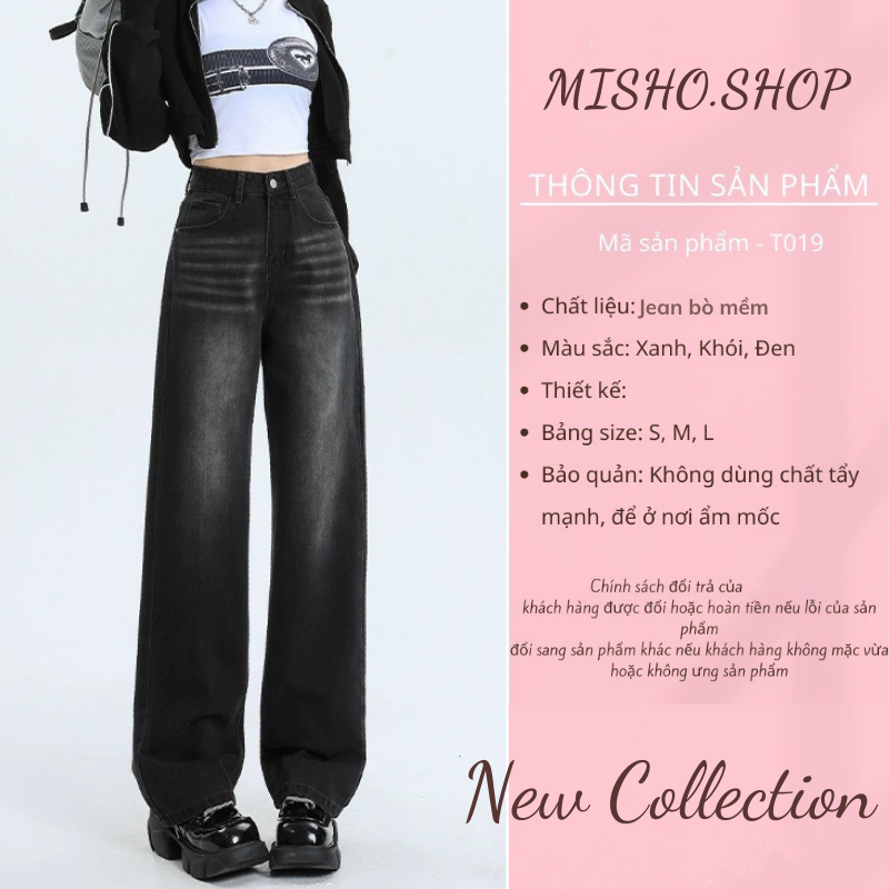 Quần Jeans Nữ Wash Xanh RETRO Ống Rộng Suông HARI Cạp Cao Tôn Dáng, Quần Bò Nữ Ống Suông Rộng Wash Ánh Bạc Đủ Size Màu | BigBuy360 - bigbuy360.vn