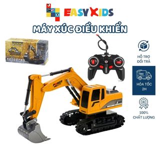Xe máy xúc đồ chơi điều khiển từ xa có sạc đầu múc 5 kênh
