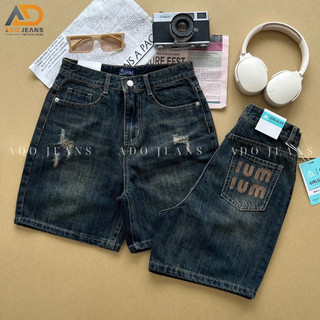  Quần short Jeans ngố nữ cạp cao wash rách nhẹ bụi tạo kiểu 2 bên chuẩn form tôn dáng -chất Jeans bò dày mịn đẹp  N01  