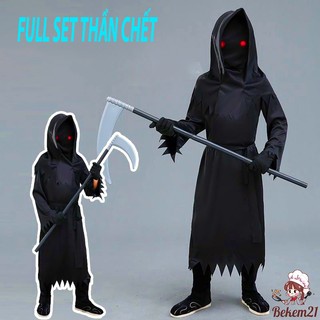 Trang phục hóa trang thần chết-bộ áo xống ma hóa trang halloween cao cấp dành cho cả nam và nữ