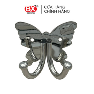 Móc treo tường Inox 304, hai chấu, kèm tắc kê, Bếp Xinh, số lượng 01 cái