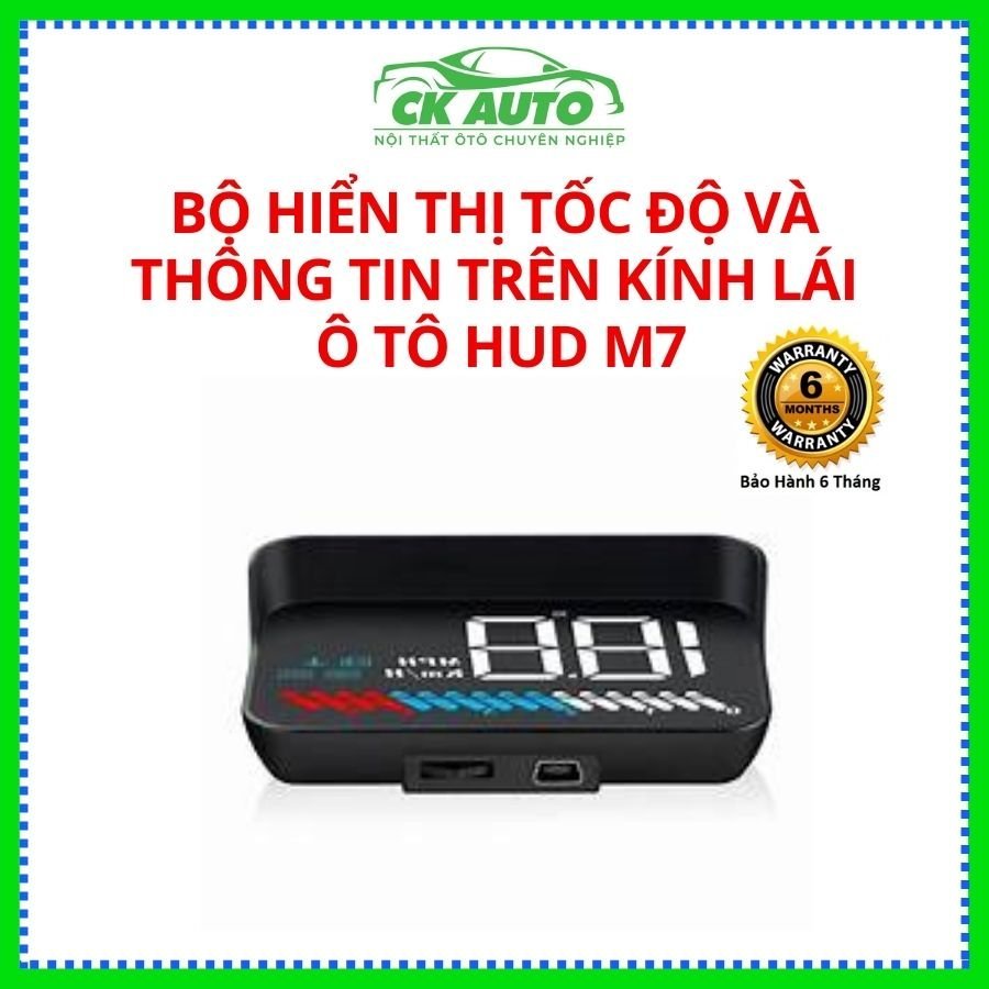 Bộ Hiển Thị Tốc Độ Và Thông Tin Trên Kính Lái Ô tô HUD M7 - Kết Nối Qua OBD GPS Nét Tốt Chống Chói M