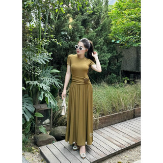 Váy Thun Hoa Hồng, Tùng Xếp Ly Xoè Chất Thun Tăm Lạnh